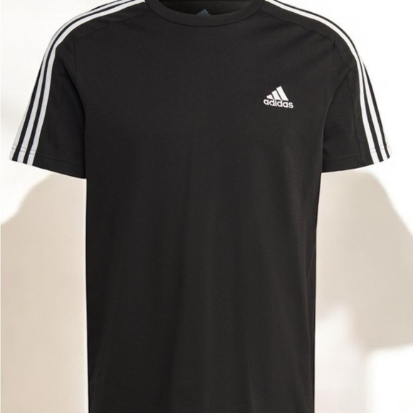 Adidas Black Short Sleeve Tee Classic Athletic Wear - Picture 3 of 14